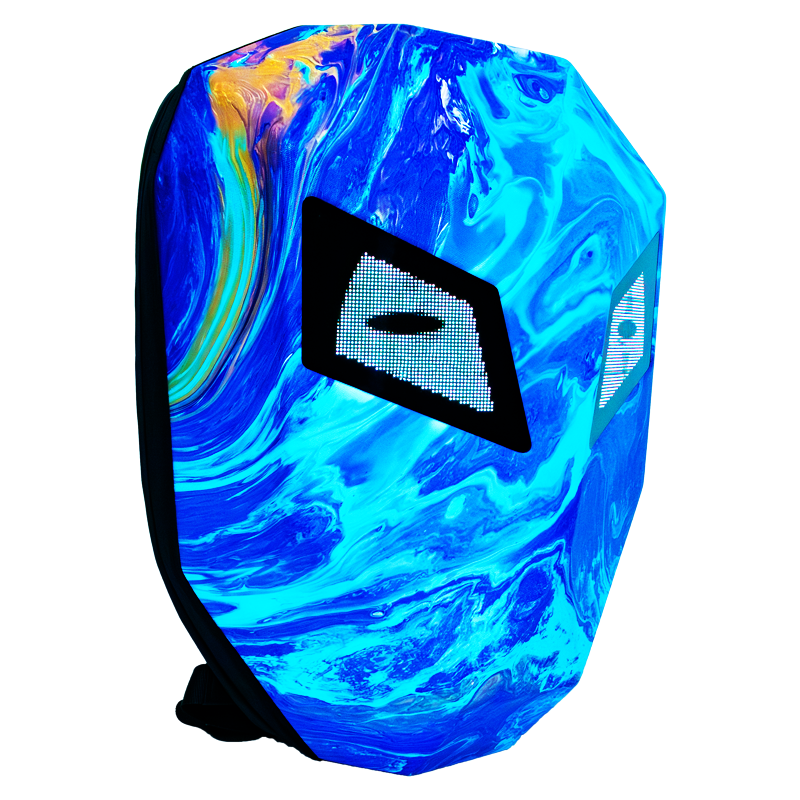 Blue Vortex LED Motorcu Çantası - Büyük Boy