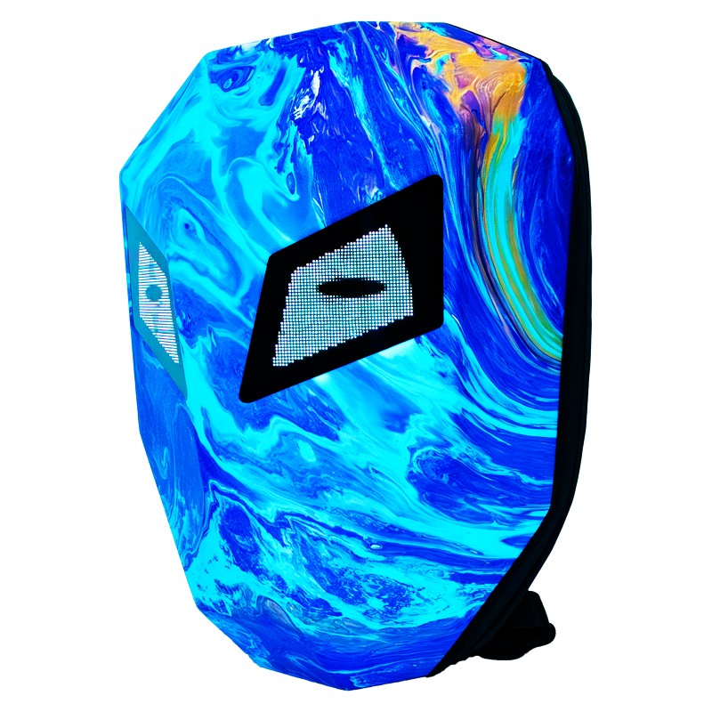 Blue Vortex LED Motorcu Çantası - Büyük Boy