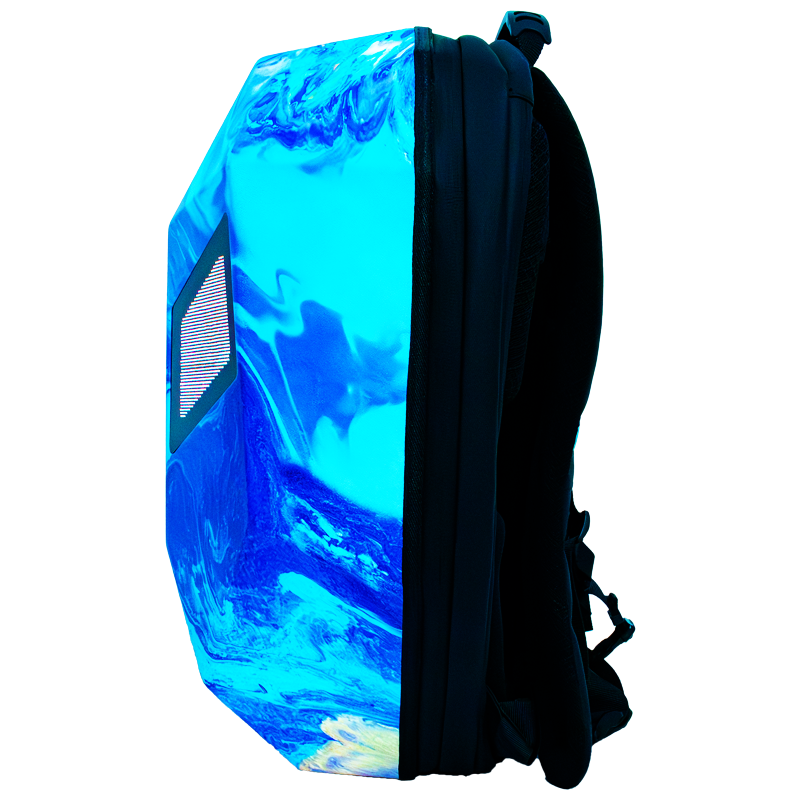 Blue Vortex LED Motorcu Çantası - Büyük Boy